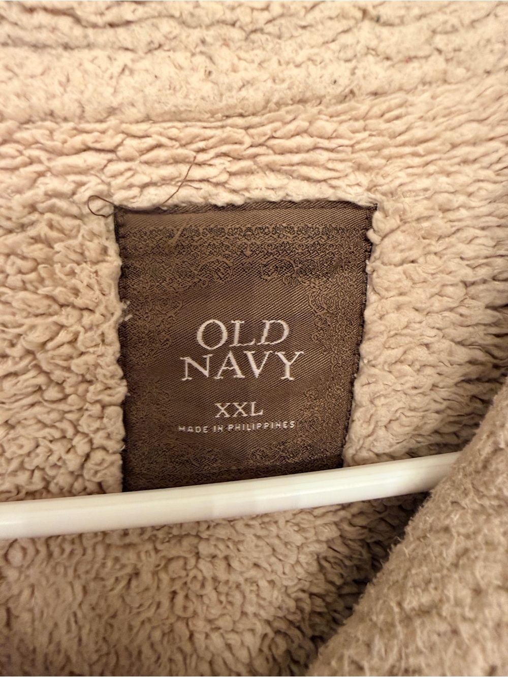 VTG Old Navy Brown Teddy-Lined Suede Jacket with Cream Collar - Picture 2 of 4